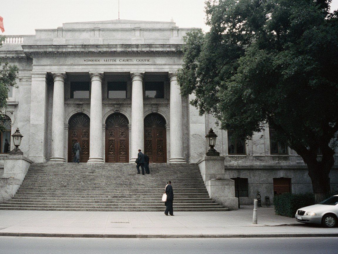 The Hall of Justice on Liberty Boulevard, Talas, seat of the Court since 1992